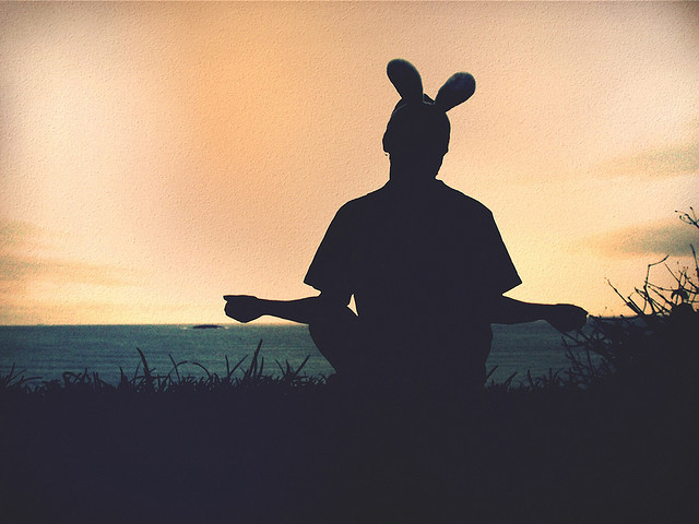 Yogaman with bunny ears