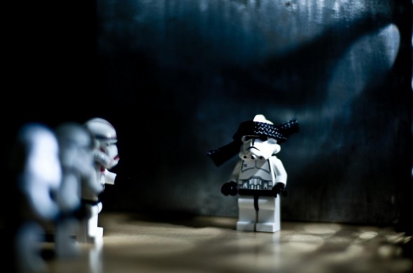 Storm trooper ninja taking control of his destiny by starting his workout