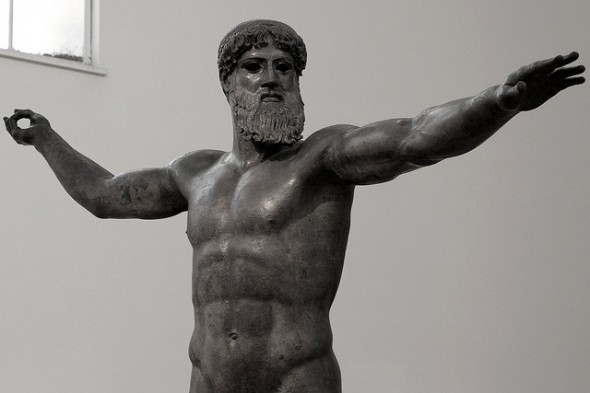 greek bust of the statue poseidon
