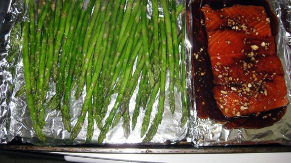 Honey Soy Sauce Salmon Asparagus Prepped