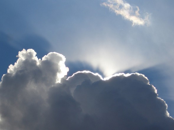 Sun Breaking Through Clouds, showing silver lining