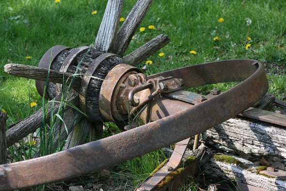 broken wagon wheel