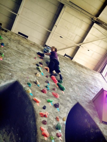 Anne climbing