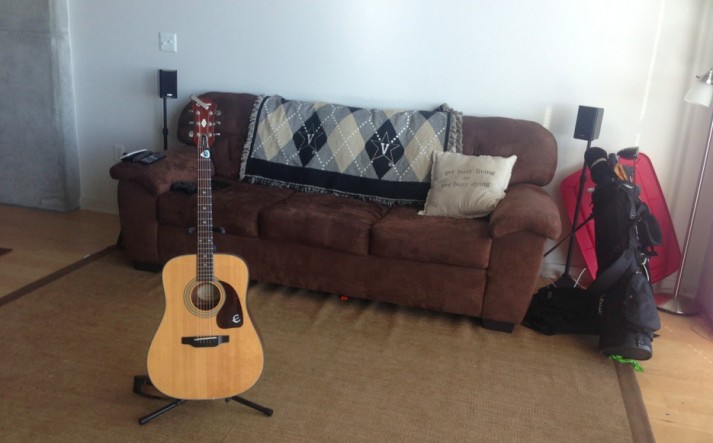 Guitar in middle of Floor