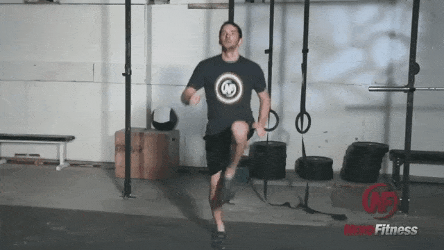 Raising one knee after the other is a great level up to marching in place.