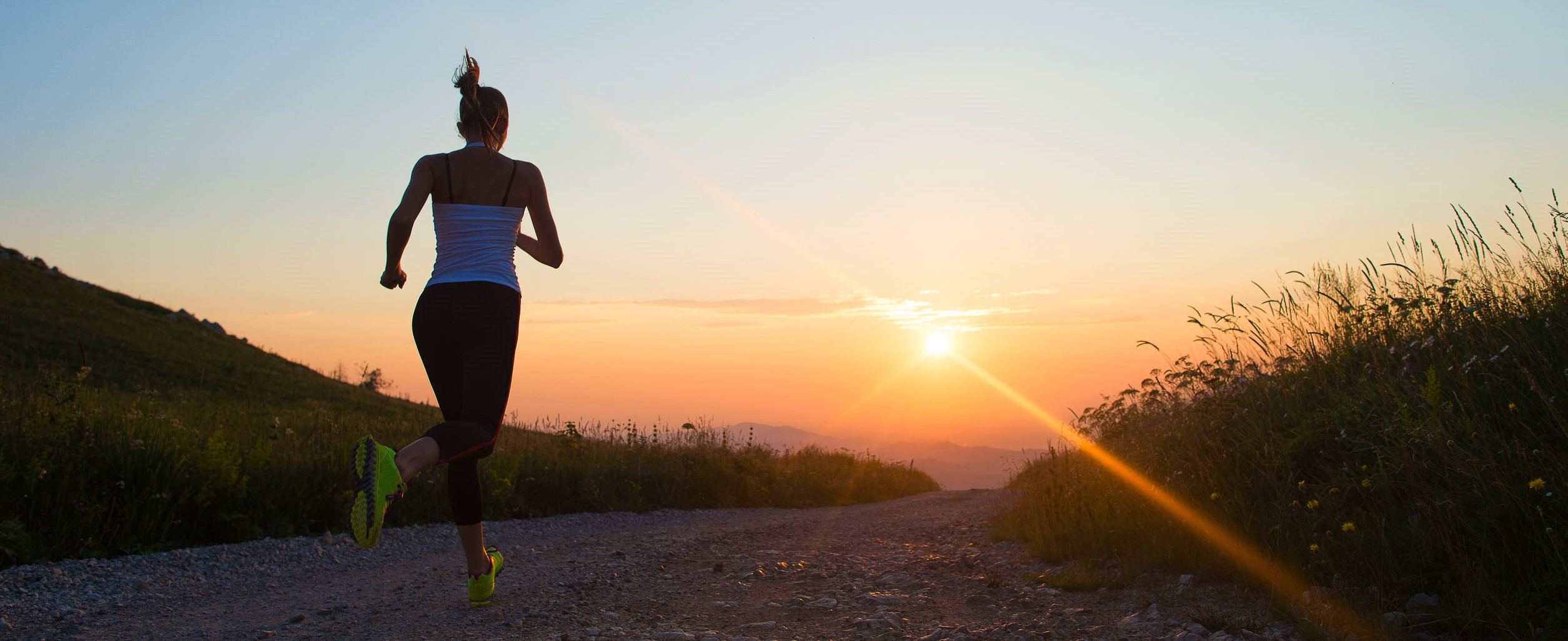 A woman running for fast weight loss.
