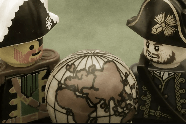 A picture of some LEGO captains looking for spice