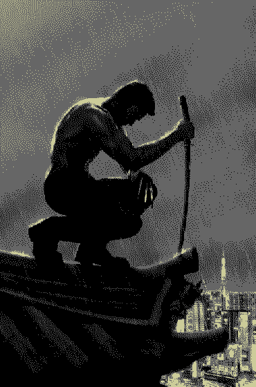 AND he has a sword! Clearly he's not messing around.