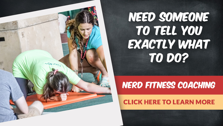 A banner for the Nerd Fitness Coaching program