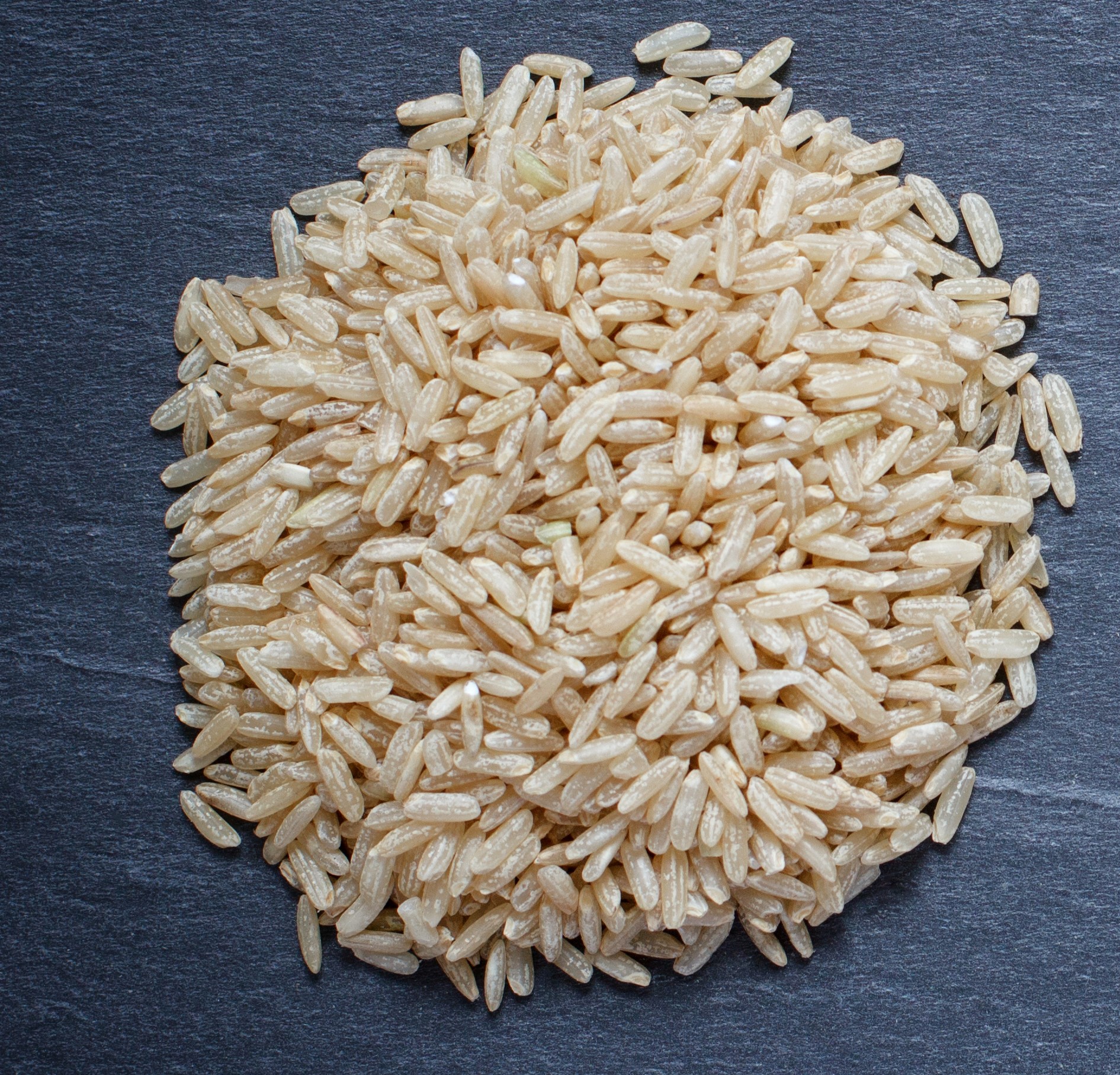 And in the other corner, a pile of brown rice!