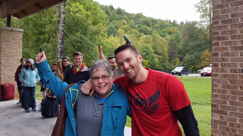 A picture of Steve and Joni from Camp Nerd Fitness.