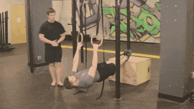 Ring row with feet on box