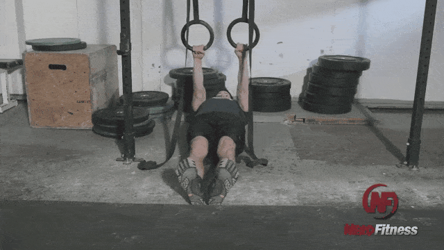 The closer you get to the ground, the tougher your ring row will be!