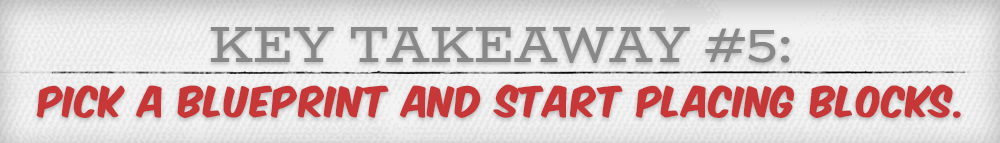 This Takeaway, pick a blueprint and start placing blocks.