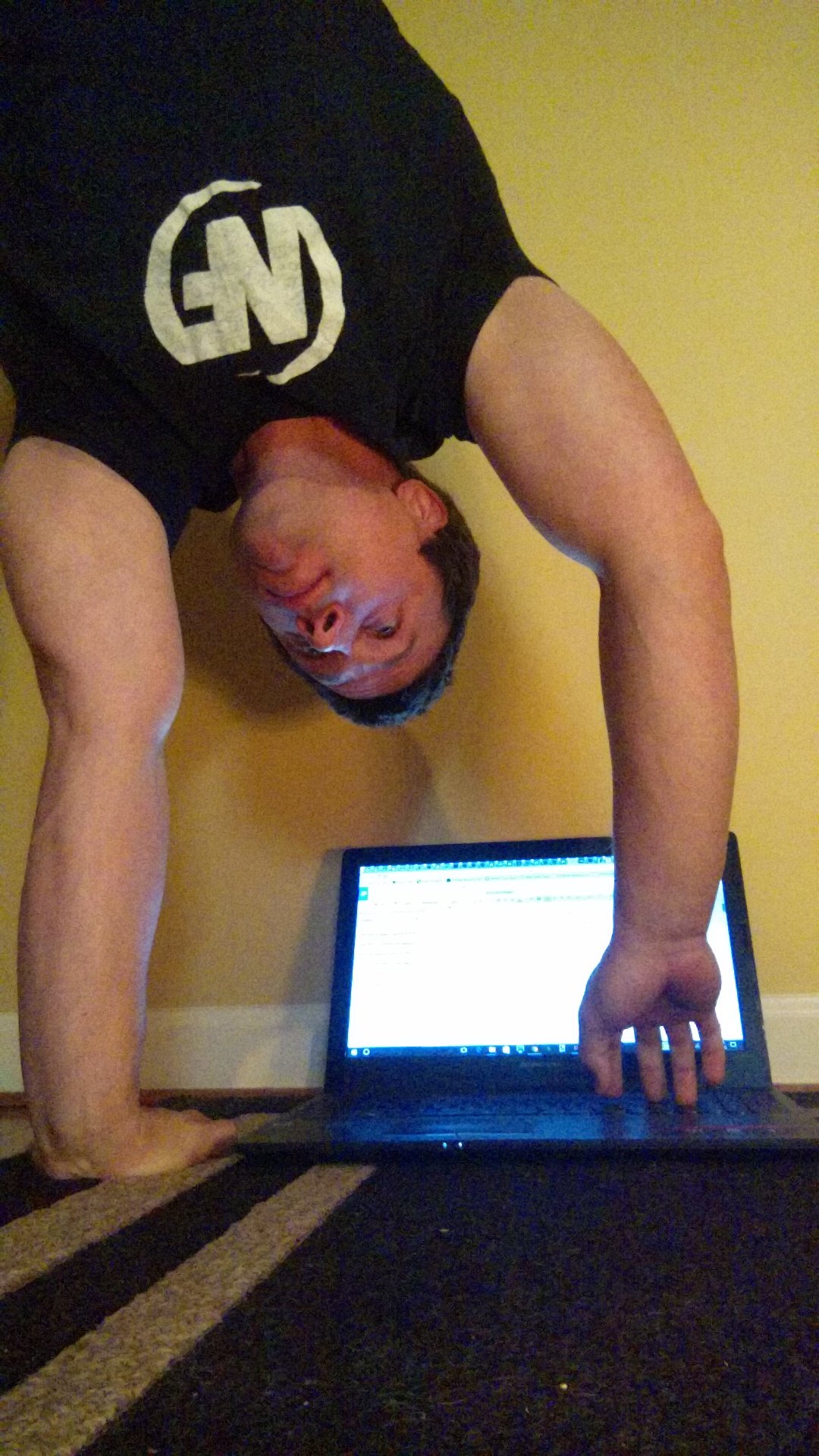 Jim really does make handstands look so easy.