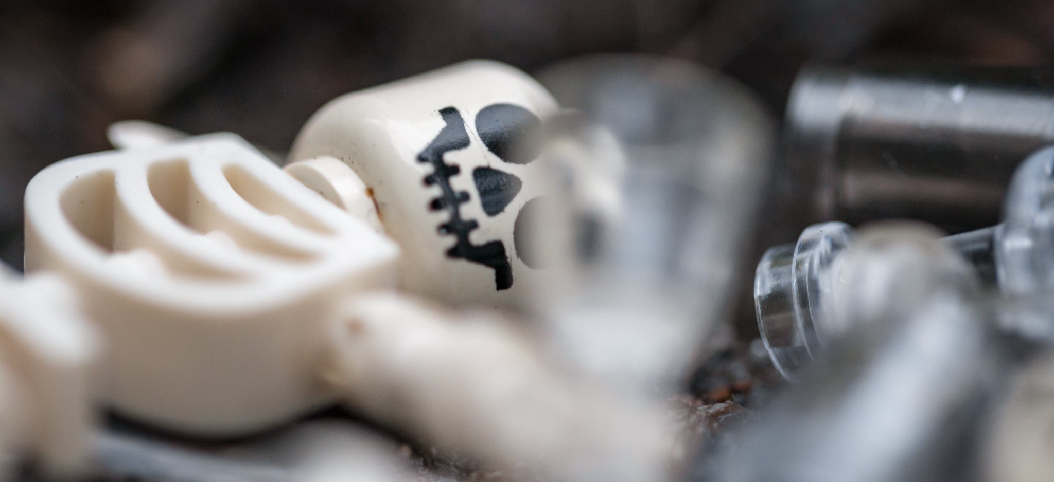 A LEGO skeleton