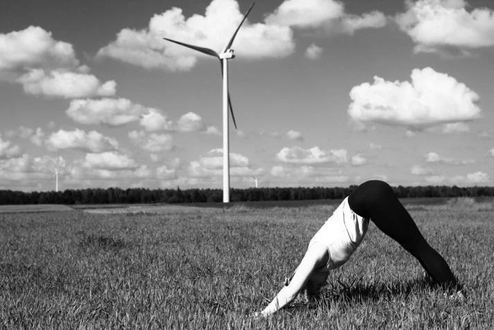 Someone doing a downward dog