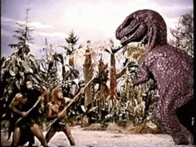 These cavemen follow the paleo diet.