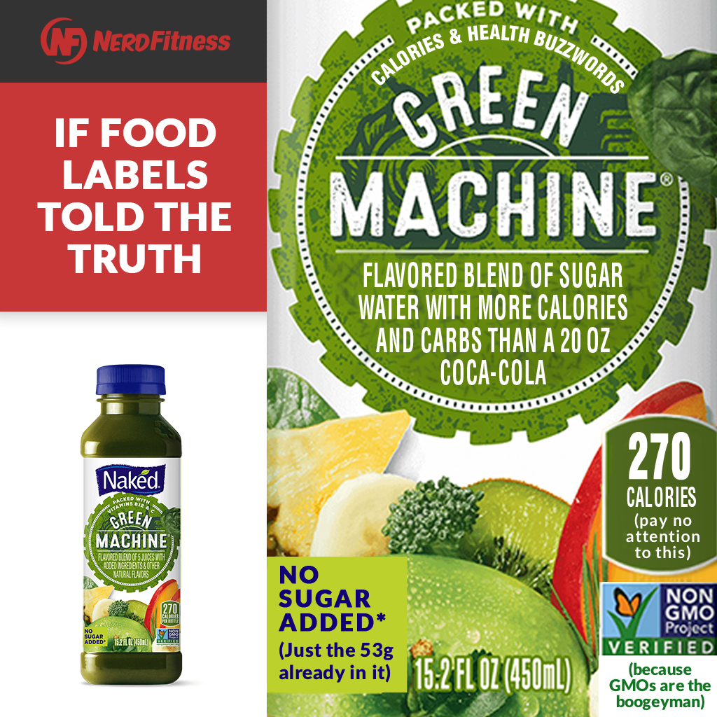 The Green Machine is more or less just a bottle of sugar.