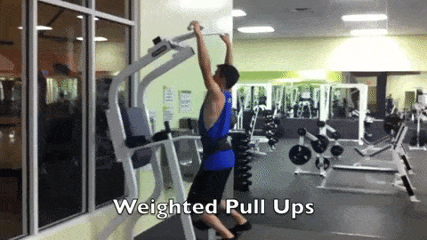 A weighted pull-up is great for progressive overload on your muscles.