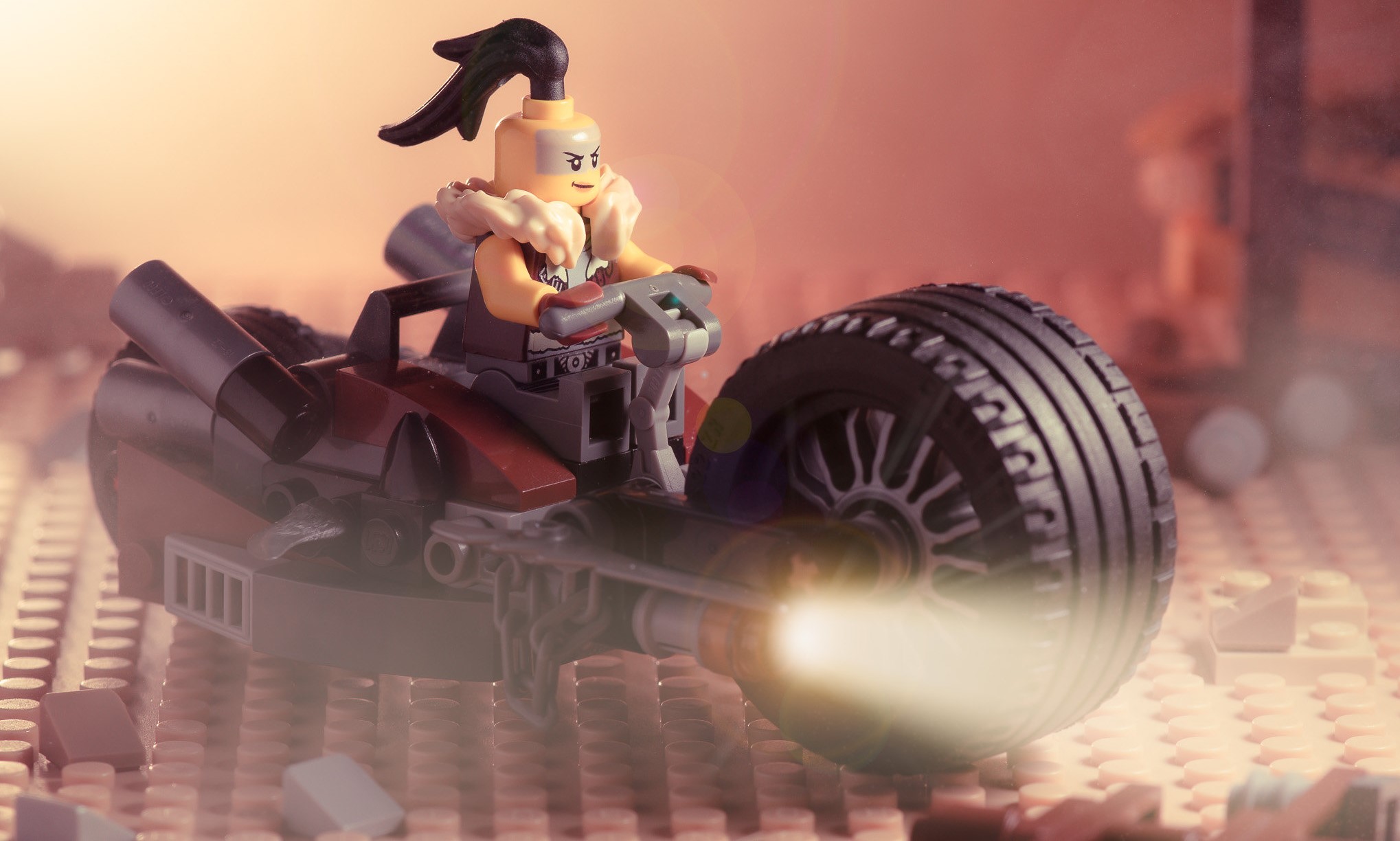 This woman is on her way to build muscle and to find water. 