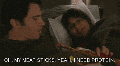 While meat sticks do have protein, try and stick to something less processed. 