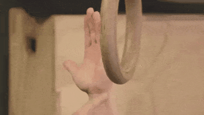 The false grip will help you when you advance to more difficult gymnastic rings.