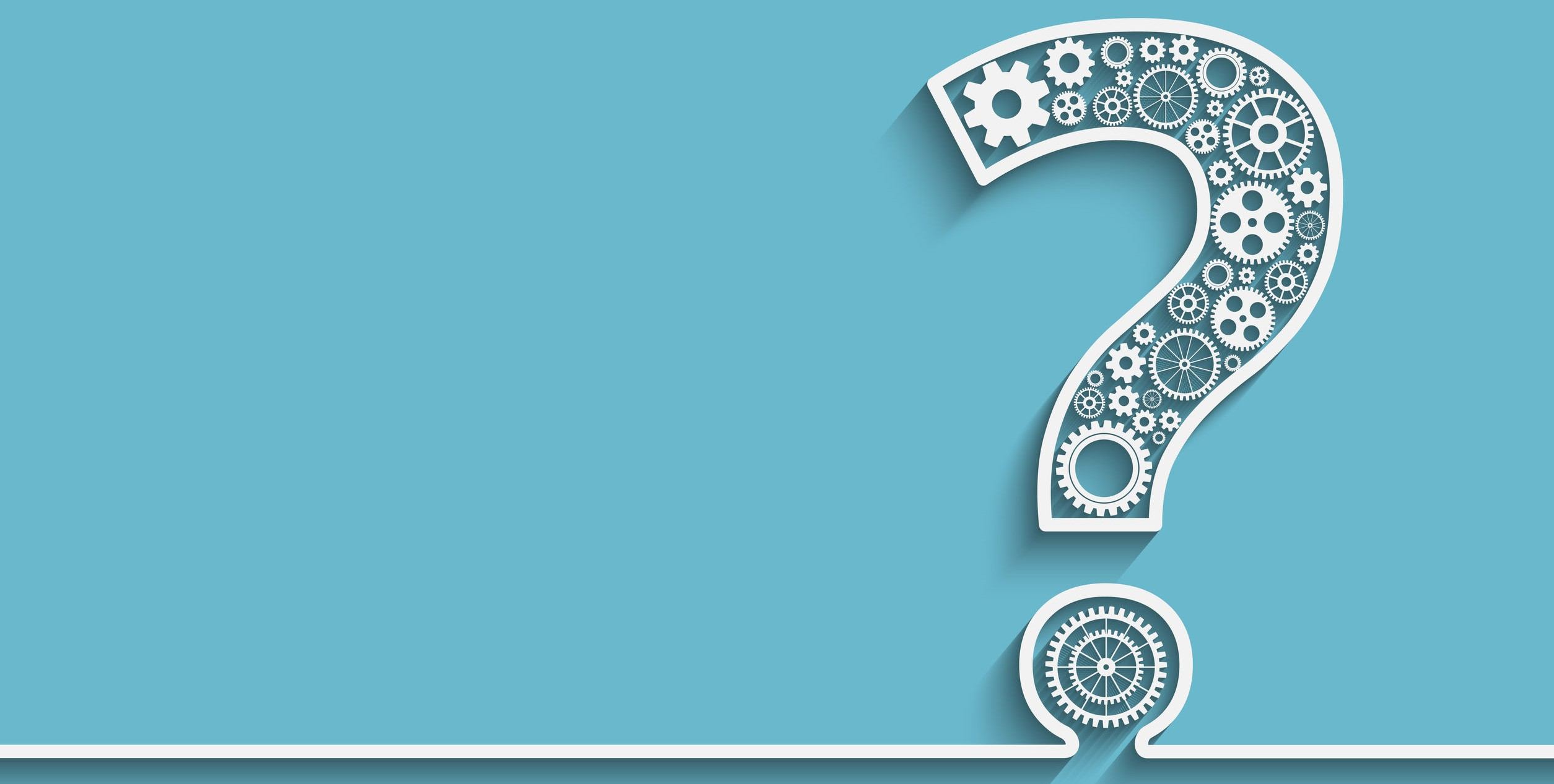 Question mark from gears