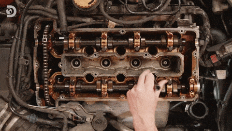 An engine being fined tuned. 