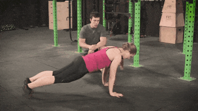 Coach Staci showing you how to do an explosive push-up