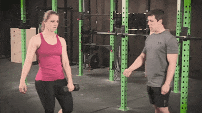 Coach Staci showing you how to perform dumbbell Romanian deadlift