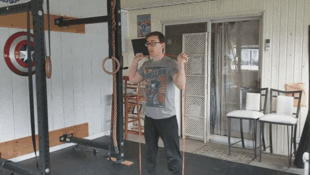 The overhead band press is a great way to train your "push muscles" with a resistance band.