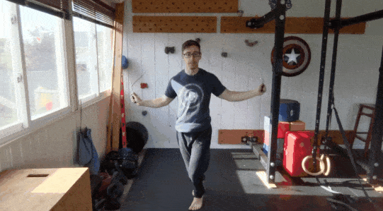 Like jump rope jacks, but you cross your feet when bringing them together.