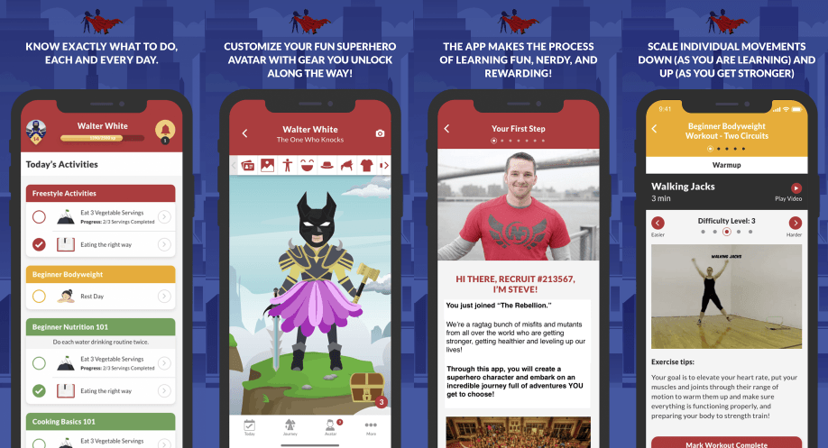 This picture shows you many of the features of the NF Journey app.