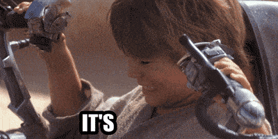 A gif of Anakin saying "It's Working!"