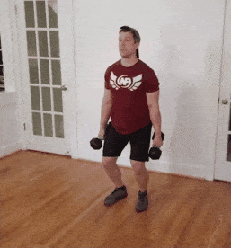 Jim doing a Clean & Jerk with dumbbells
