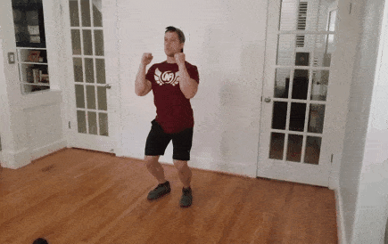 Coach Jim doing the split jerk with no weight