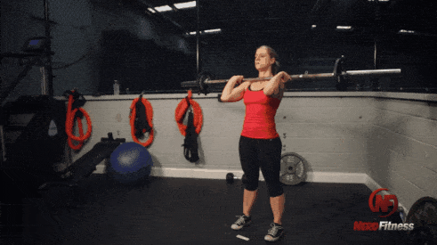 Staci doing the barbell jerk
