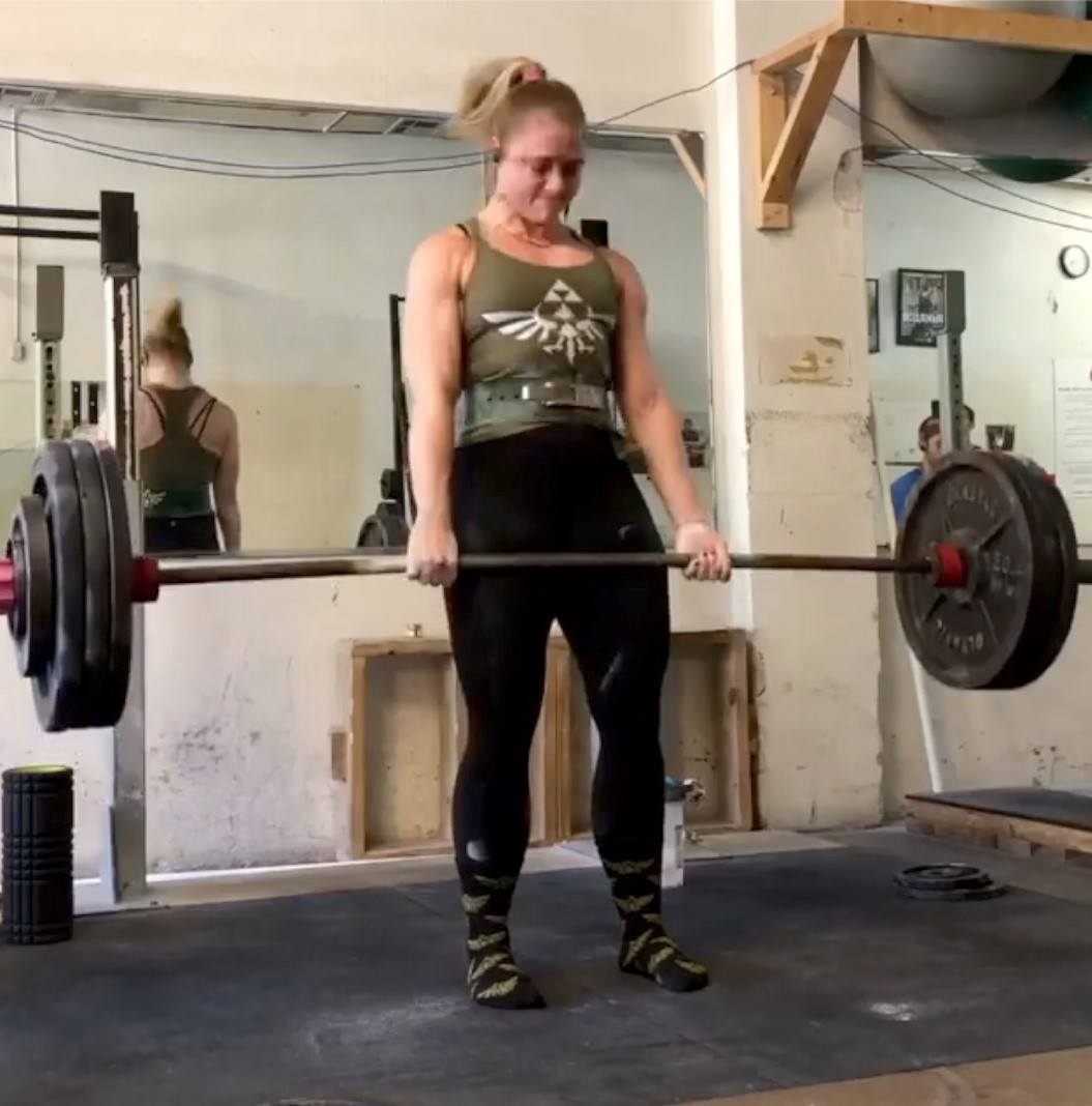 Staci doing a deadlift