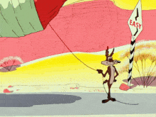 Wile E Coyote having a rock fall on him