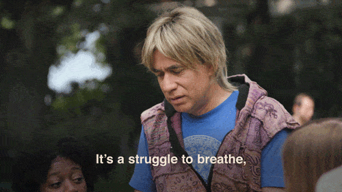 Man saying "It's a struggle to breathe, that's how hungry I am."