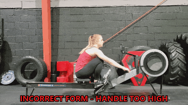 Coach Staci demonstrates incorrect form with the handle too high