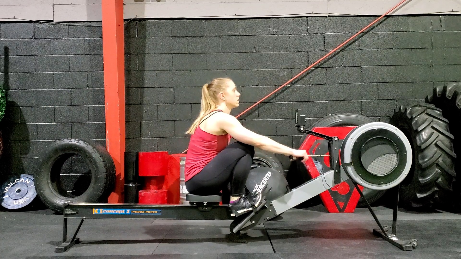 Coach Staci demonstrating the catch position