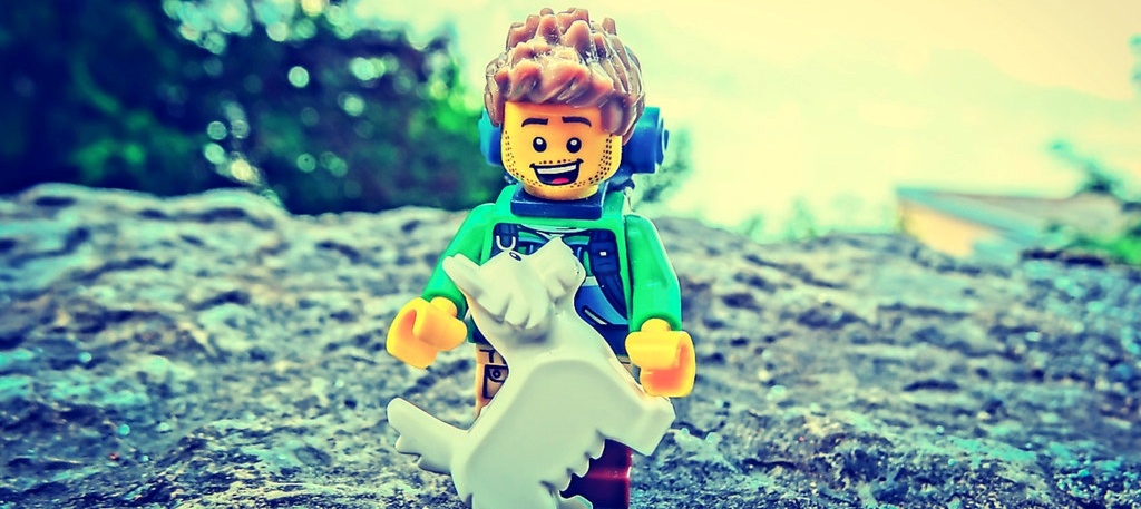 A LEGO and his dog