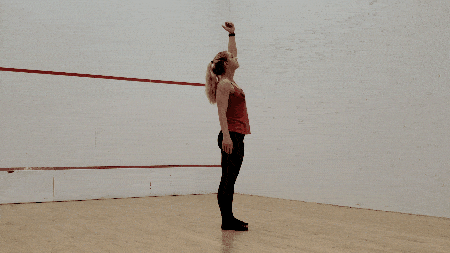 Start the descent by stepping back into a kneeling lunge.