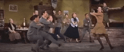 Showing a group doing a Russian Dance