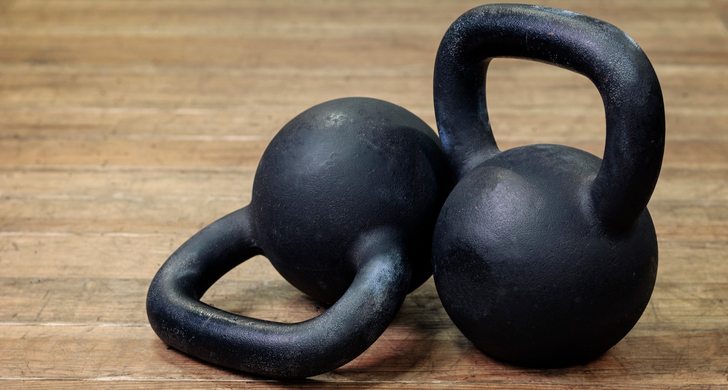 Two kettlebells