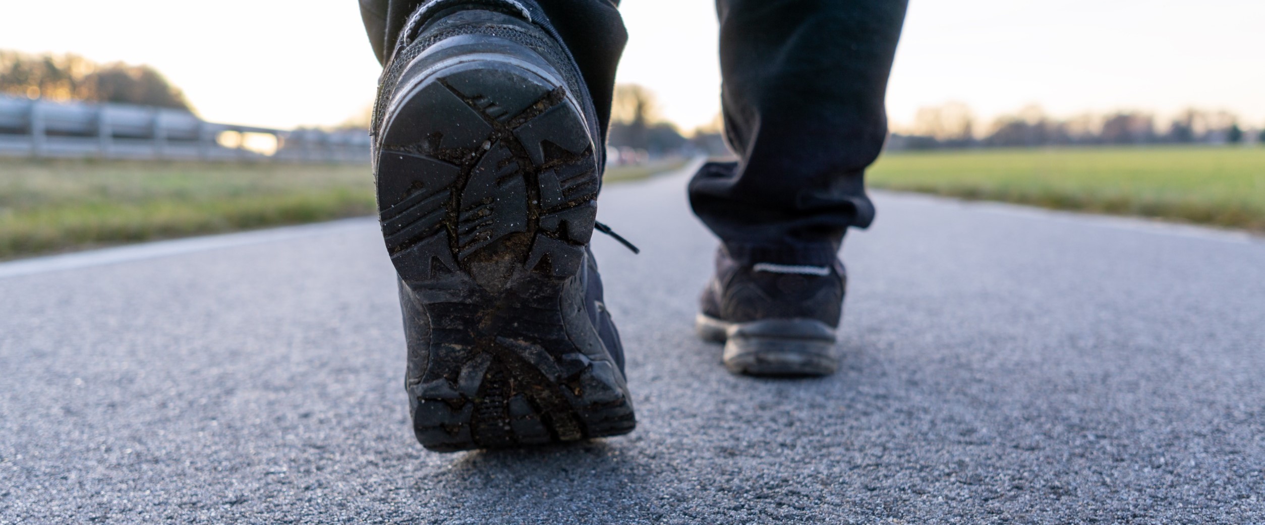 A man walking on a road